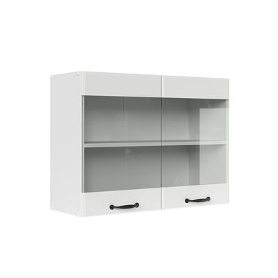 Meuble Haut Vitré Fame-Line – 80 Cm Chêne Blanc – Neuf Vicco