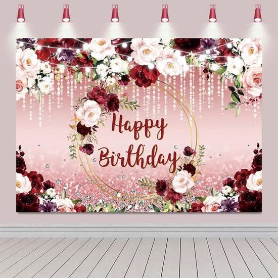 Toile de fond de fleurs florales pour désherber la photographie d'anniversaire F-2409 main image 1