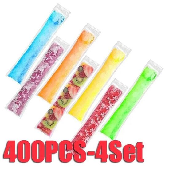 Sacs à Popsicle 200 Pièces - Avec Entonnoir En Silicone, Pour Yaourt, Glaces Maison, Fêtes