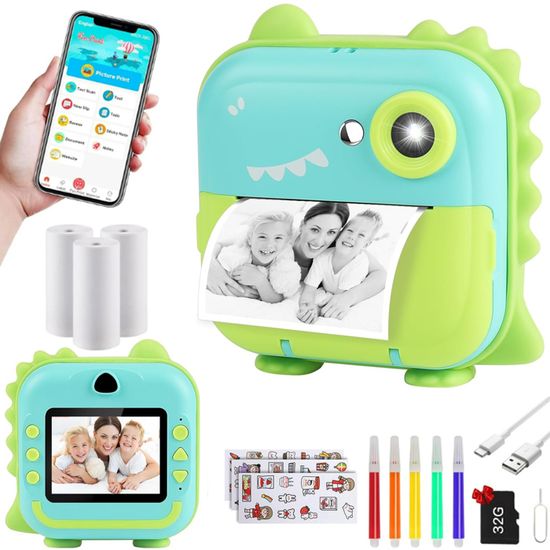 Cadeau Enfant 3 à 12 Ans Appareil Photo Appareil Photo Enfant Ushining 20MP 1080P - Écran 2 Pouces, Trépied, 32Go, Cadeau 3-12 Ans Cadeau Enfant 5 Ans Créatif