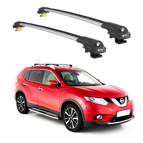 Barres De Toit Aluminium Pour Nissan X-Trail T31 T32 T33 - Noires, Antivol, Charge 180kg