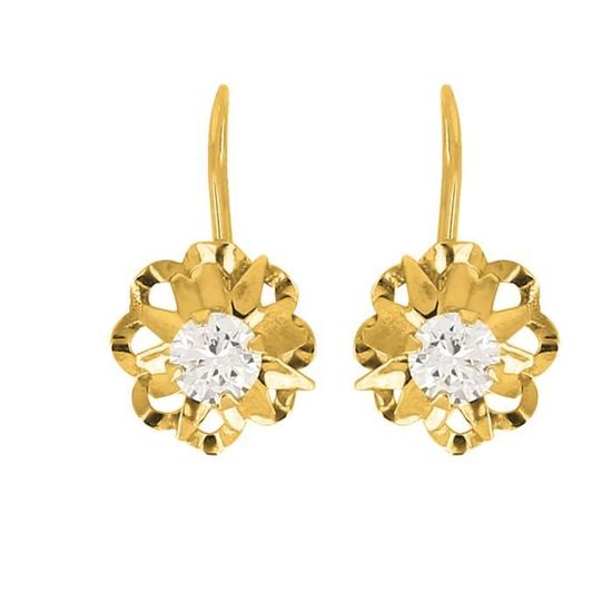 Lisse Or Pierre Boucles D/'oreille En Or Levier Dos