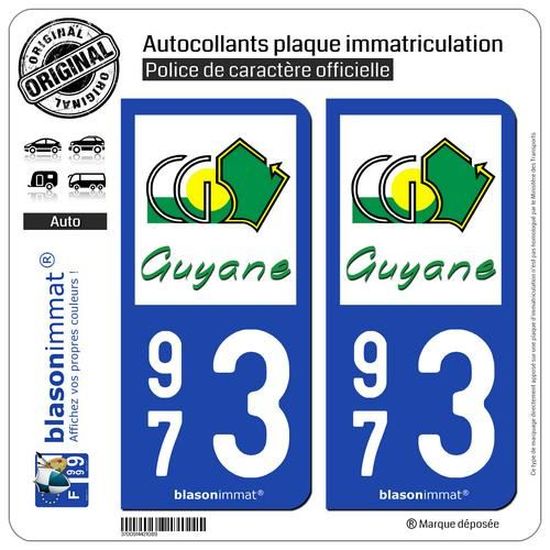 2 Autocollants Plaque Immatriculation Auto 36 Châteauroux - Ville