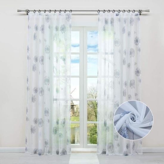 Voilages Blancs 2 Pièces - Passe Tringle, 100x200 Cm, Tulle Souple Pour Salon, Chambre, Cuisine - 6
