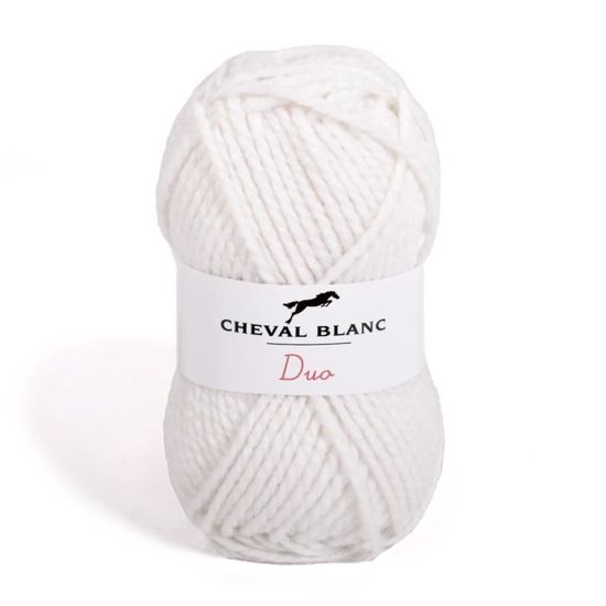 Fil à Tricoter Poulainette Cheval Blanc - 76% Acrylique 24% Laine - 50g / 210 M - Idéal Layette Bébé, Aiguilles 2,5-3