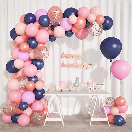 Ballons Guirlande Ballon Arche Ballons Rose Bleu Orange pour Fête  d'Anniversaire Mariage Décoration - Cdiscount Maison