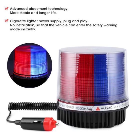 Barre LED Stroboscopique 96 LEDs 12-24V - 16 Modes Clignotants, Télécommande, IP65 - Pour Véhicules D'urgence, Chantiers