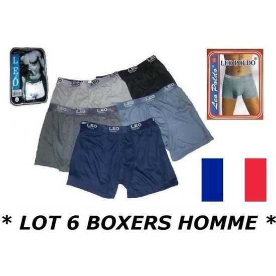 LOT 6 BOXERS TAILLE 5 XL HOMME GARCON coton