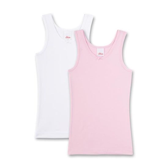 S.Oliver Maillot de Corps Fille uni Paquet de 2 Rose blanc