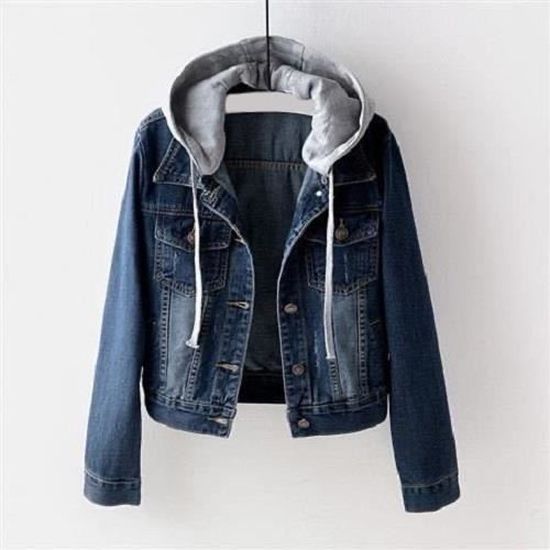 Veste jean discount avec capuche