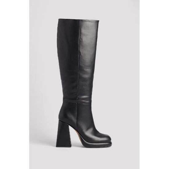 Chicblooms Bottes De Cowboy Pour Femme Avec Mollet Extra Large, Brodées Au Genou, Noir , 43 EU