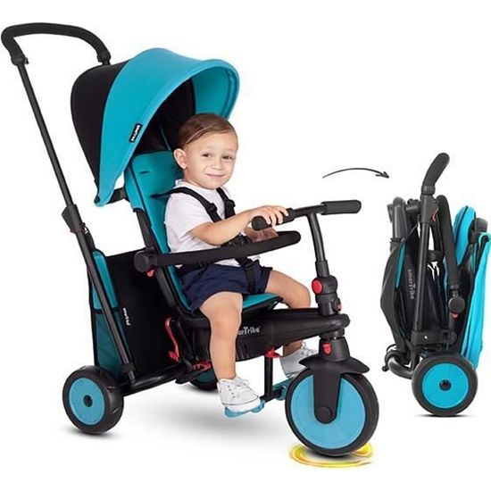 Tricycle évolutif pliant 6 en 1 - NO NAME - STR 3 BLEU - Mixte - 3 roues - Pour enfants de 10 à 36 mois