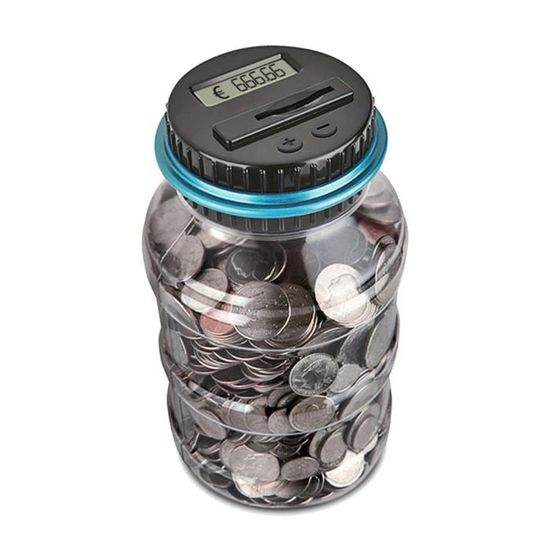 1pc Banque Compteur automatique électronique de comptage Tirelire numérique Tirelire Saving Jar monnaie électronique Coi