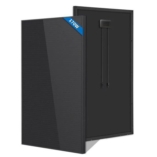 Panneau Solaire Monocristallin FIREFLY ENERGY 100W Tout Noir - Haut Rendement 22.5%+, Camping-car, Bateau, Balcon