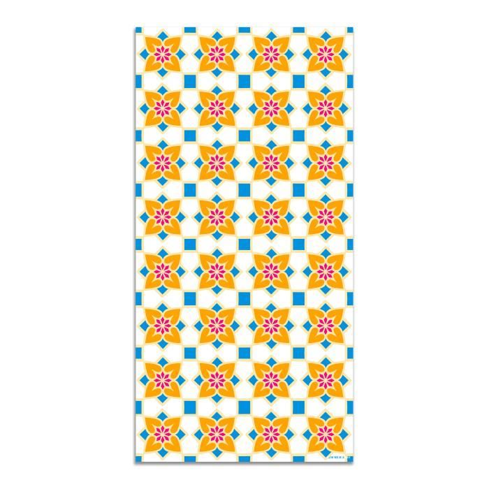 Agatha Ruiz de la Prada Tapis du sol Hydraulique Crème Carreaux de Fleurs 40x80cm - Tapis du Sol en PVC Vinyle