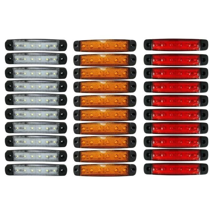30 24V Led Feux De Gabarit Camion Orange Blanc Rouge Pour Renault Iveco Mercedes