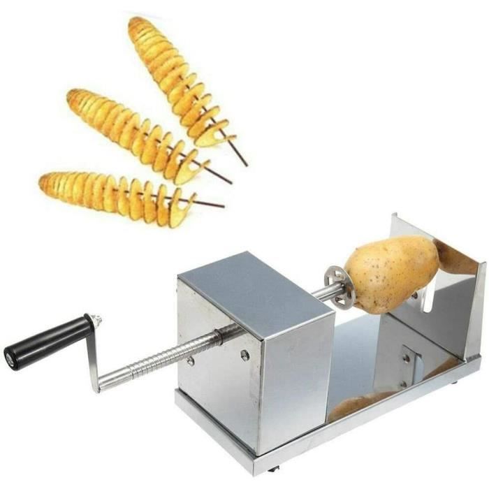 Trancheuse à pommes de terre en spirale Trancheuse à carottes Coupe-pommes de terre en acier inoxydable manuelle