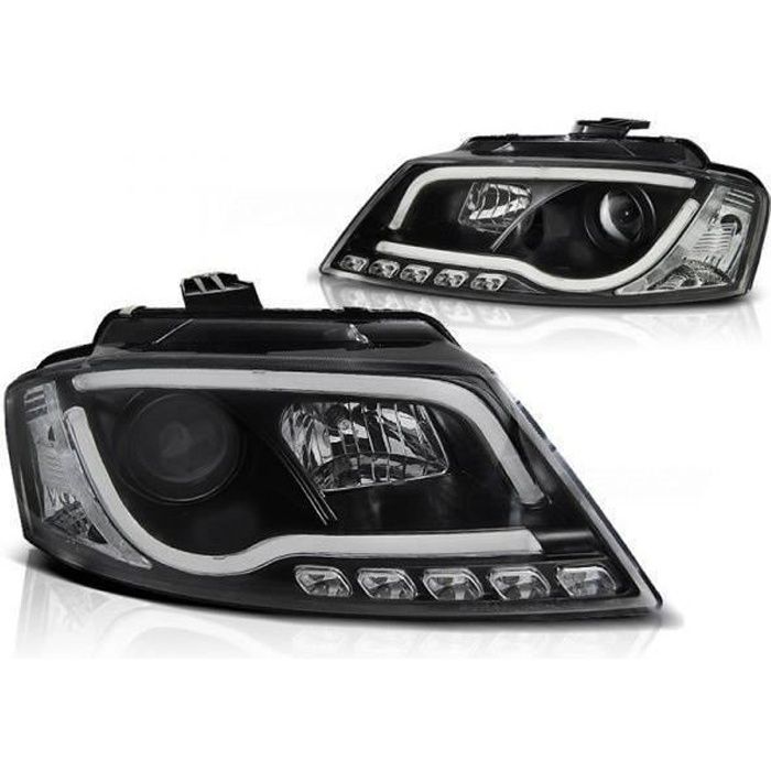 2 FEUX PHARE AVANT LED TFL POUR AUDI A3 8P RESTYLER DE 08/2008 A 08/2012 EN 3 / 5 PORTES SPORTBACK
