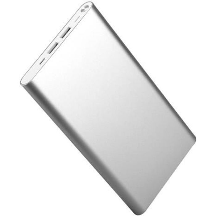 Batterie Externe 20 000 mAh pour SAMSUNG Galaxy A80 Smartphone Tablette Chargeur Universel Power Bank 2 Ports USB (ARGENT)