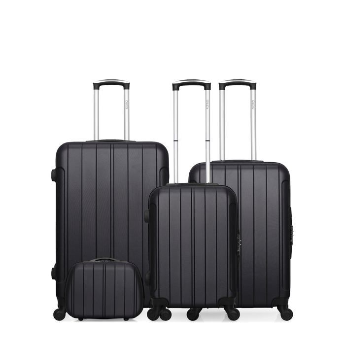 HERO – SET DE 4 VALISES - ABS – 75cm – 4 roues – FOGO-C – NOIR