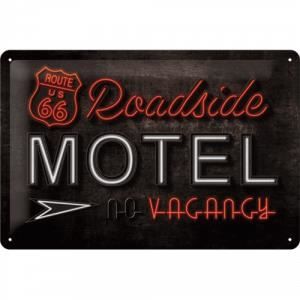 Plaque en métal 20 X 30 cm Route 66 : Motel