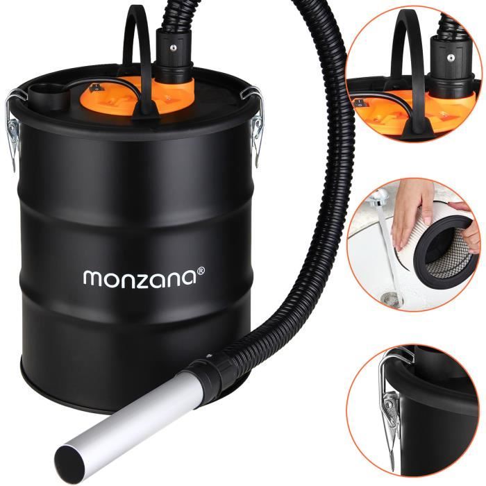 Aspirateur de cendres multifonction électrique 1200W 20L Filtre à particules fines HEPA tuyau aspiration 100cm cheminée