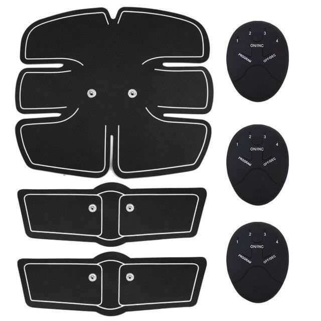 Electrostimulateur abdominal sans fil, dispositif de stimulation électrique pour la musculation des bras, du ventre Rouge -QUKJ112