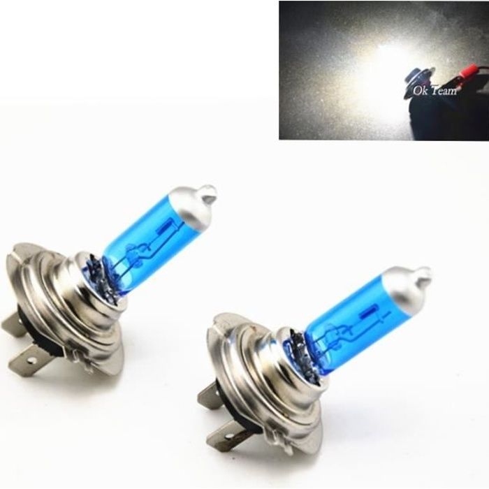 H7 100W -Ampoules H4-H1-H3-H7-H11-9005-9006 55W 100W 12V HOD Xenon blanc 6000k pour phares de voiture halogène, 2 pièces