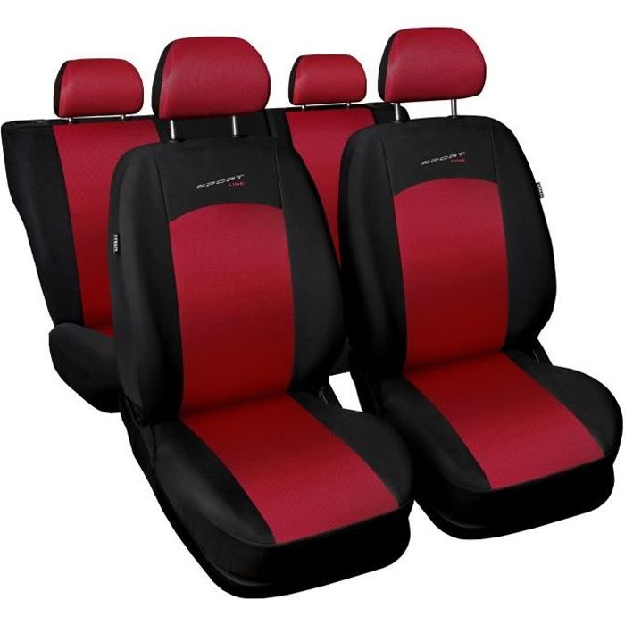 Housse De Siège Voiture Auto pour Citroen C3 I II III Sportline Rouge Tissu de revetement/airmesh avec mousse set complet