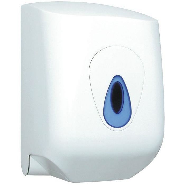 Distributeur essuie-main à dévidoir central - L23 x H35 x P23,5 cm - Blanc