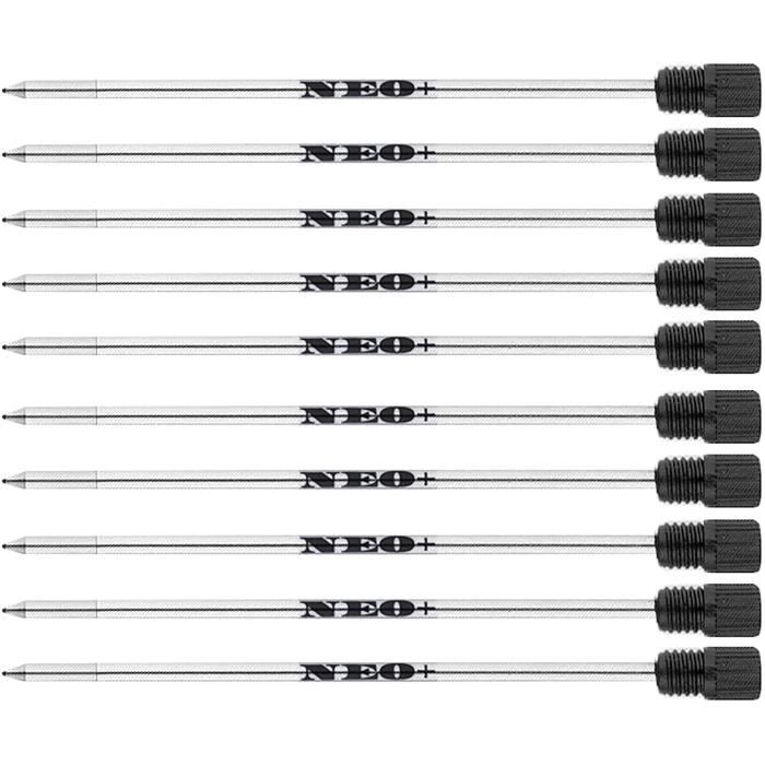 Recharges d'encre bleue ou noire pour stylos à billes Swarovski Element Cristal D1 par Neo + 20 BLACK