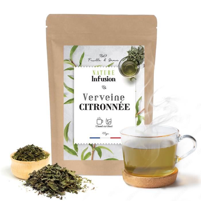 Feuilles de Verveine Citronnée Naturelles Entières pour Infusion et Tisane Bien-Etre, Sommeil, Revitalisante, Detox - 100 g
