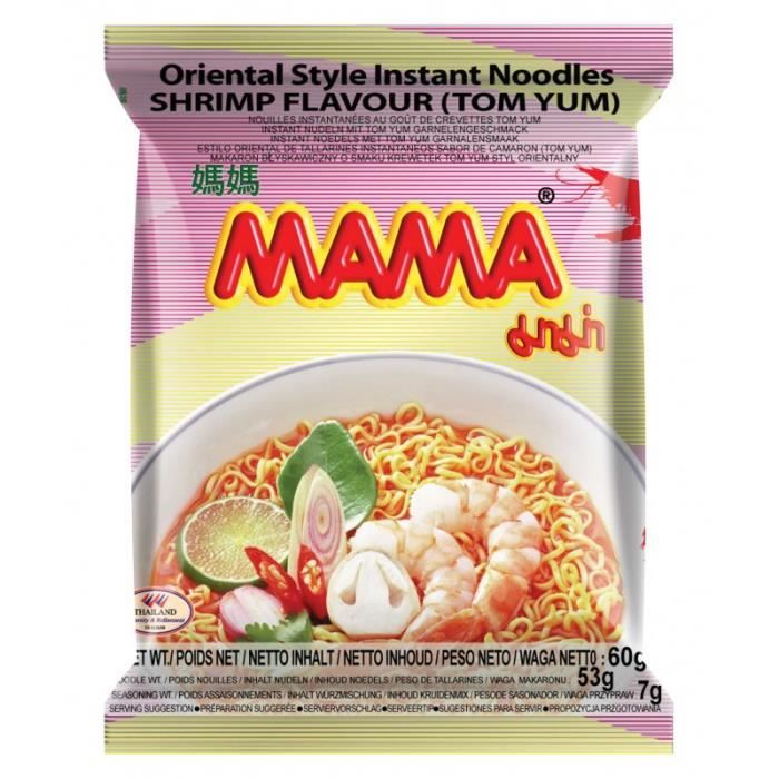 Nouilles instantanées MAMA aux Crevettes (lot de 10)