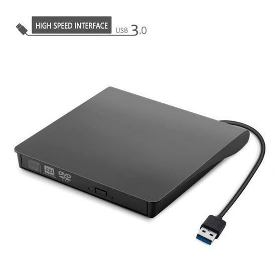 Graveur Lecteur de DVD externe portable USB 3.0 Lecteur de CD/DVD-RW Disqueur/graveur QA1342