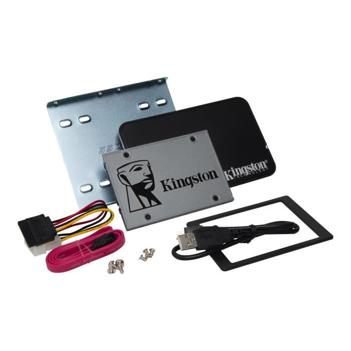 Kingston SSD Interne UV500 2.5- Kit d'upgrade pour ordinateur fixe/ portable (480Go) - SUV500B/480G