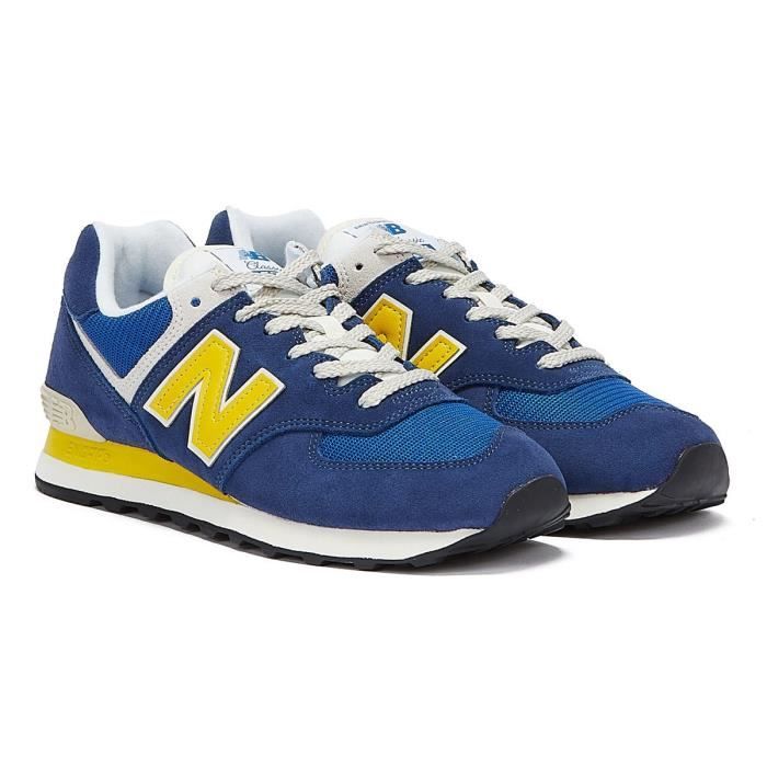 New Balance 574 Heritage Pack Baskets Bleu Marine / Jaune Pour Hommes - EU 39.5