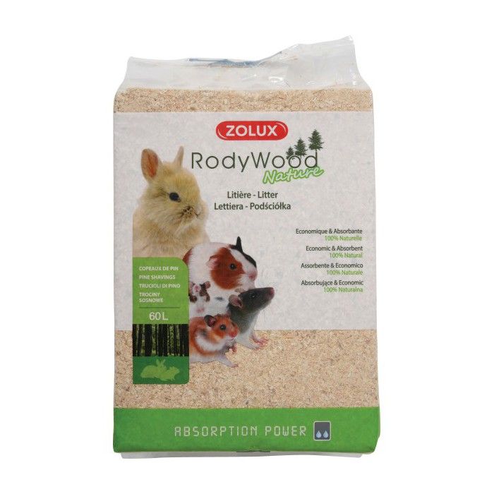 Litière Rody Wood Nature 60 Litres - Zolux