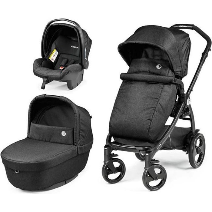 Poussette 3 en 1 Peg Perego Futura - Nacelle - Coque Primo Viaggio SL Ardesia