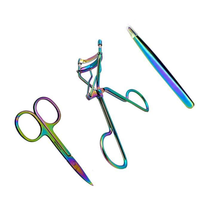 3 pcs Professionnel Sourcils Pince À Épiler Cils Curler Rasoir Ciseaux Tondeuse En COUPE TIPS - GUILLOTINE - PINCE A PINCHER