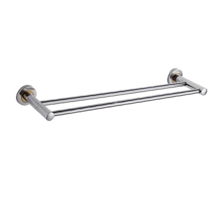 Barre de serviettes, porte-serviettes, rack de rouille en acier inoxydable anti-rouille mural à double rail, accessoires matériels d