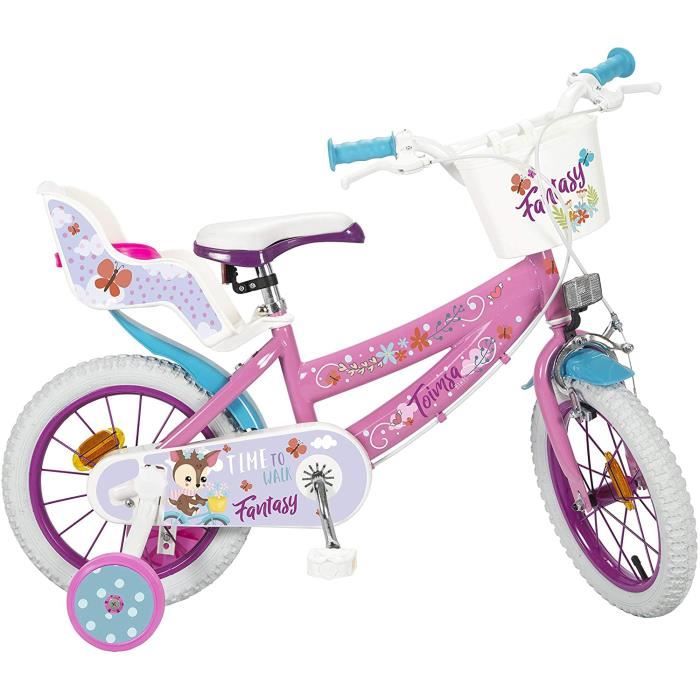 Toimsa Vélo fille Fantasy Walk 14 pouces 23,5 cm Fille Frein à serrer Blanc/Rose