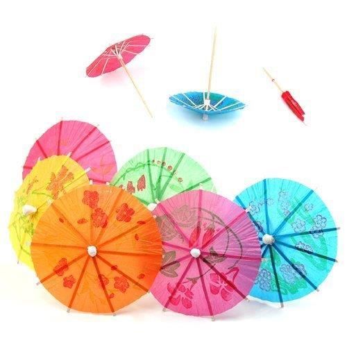 TRIXES 24 Parapluies de Cocktail en Papier Coloré