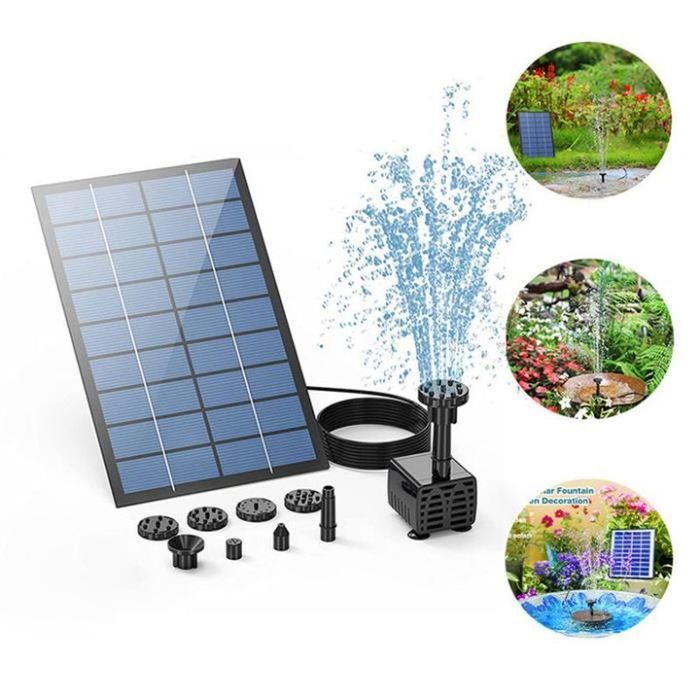 Fontaine Solaire De Jardin Avec 6 Buses - Pompe Solaire 1.5W Pour Bassin, étang, Piscine - Décoration Extérieure