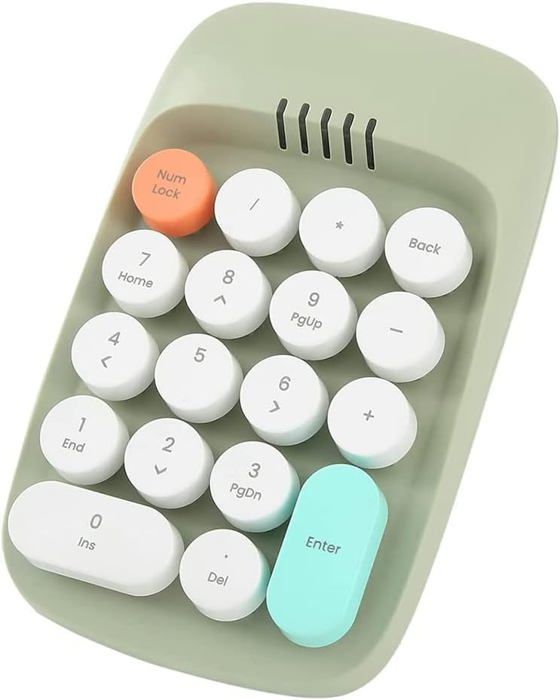 Pavé Numérique Sans Fil Rétro Style Machine à écrire - 18 Touches, 2.4 GHz Et Bluetooth, Clavier Mini Pour PC Et Tablette