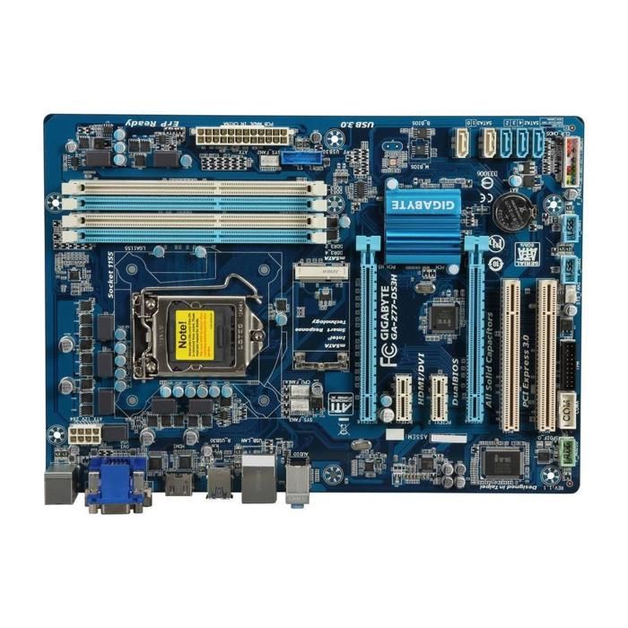 Carte mère GIGABYTE GA-Z77-DS3H Intel Z77 Socket LGA1155 4xDDR3 SDRAM 32GB ATX - Gigabyte