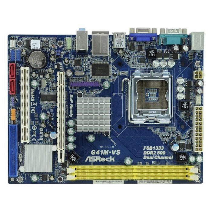 Carte mère ASRock G41M-VS Intel G41 LGA 775 2xDDR2 8GB Micro ATX - Asrock