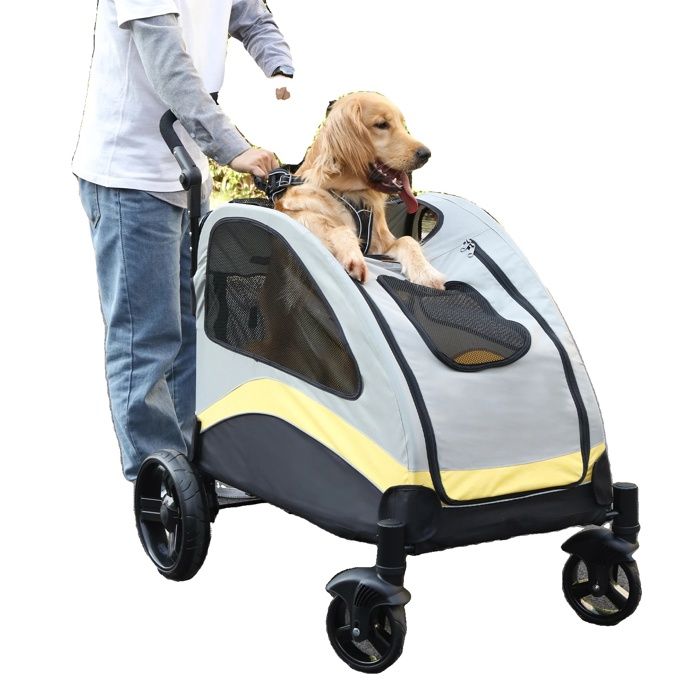 Comparer les prix de Poussette pour Chien, Grande Taille, Design Pliable, GRIS