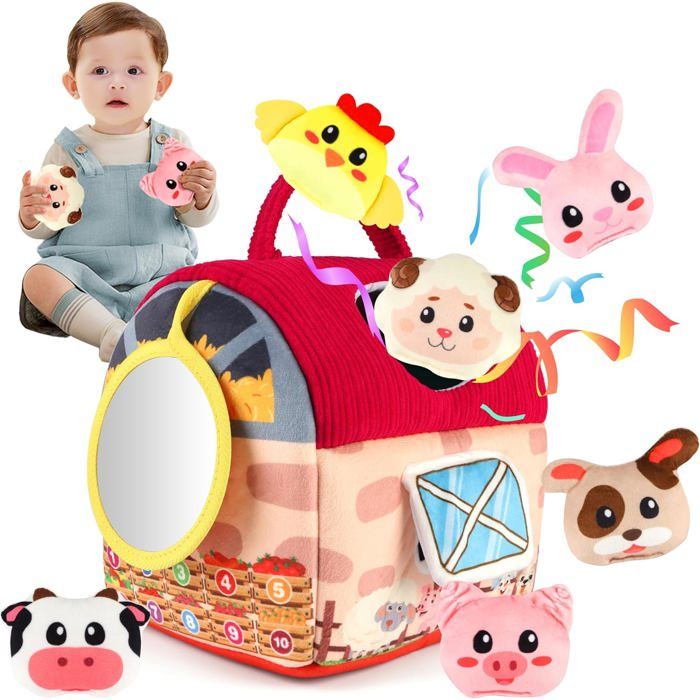 hahaland Montessori Jouets pour bébé de 6 à 12 mois - Maison champignon avec animaux de la
