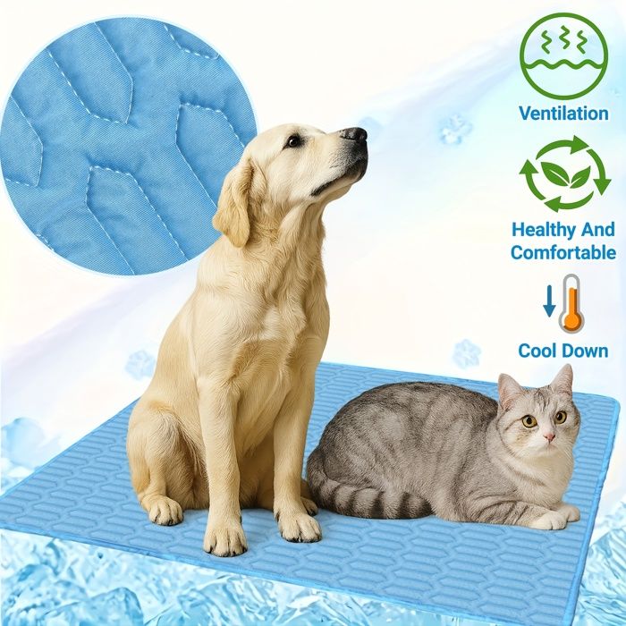 Tapis refroidissement et coussin pour chat et chien 2025 - Fond absorbant - Bleu - XXL 150x100 cm bleu CORBEILLE