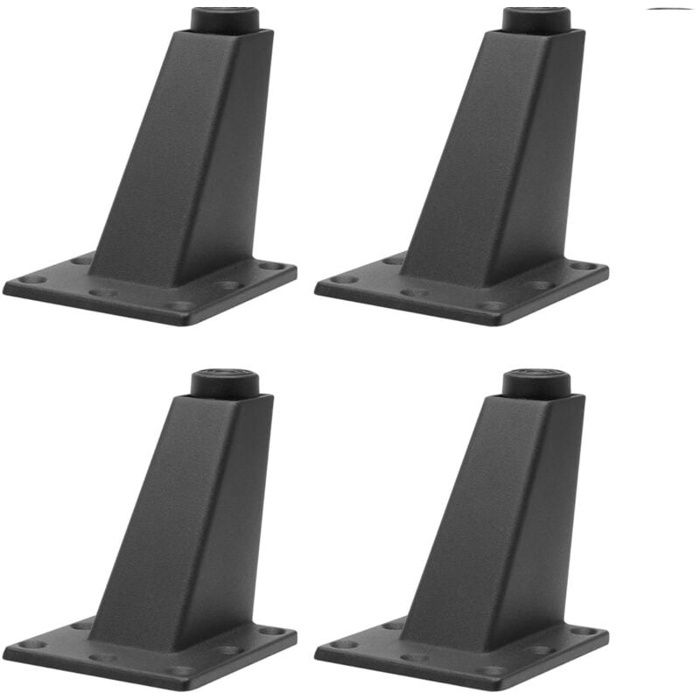 Lot de 4 pieds de meuble en alliage daluminium noirs réglables - support canapé 25 kg/pied